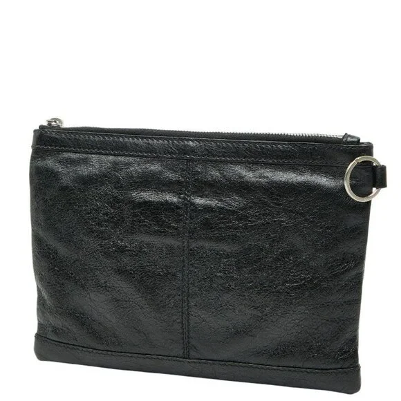 Balenciaga Classic Clip M Clutch Bag Pouch Black Leather - Picture 2 of 9